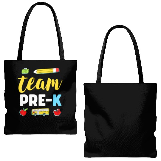 Team Pre-K Teacher First Day Preschool Back to Sch Tote Bags (AOP)