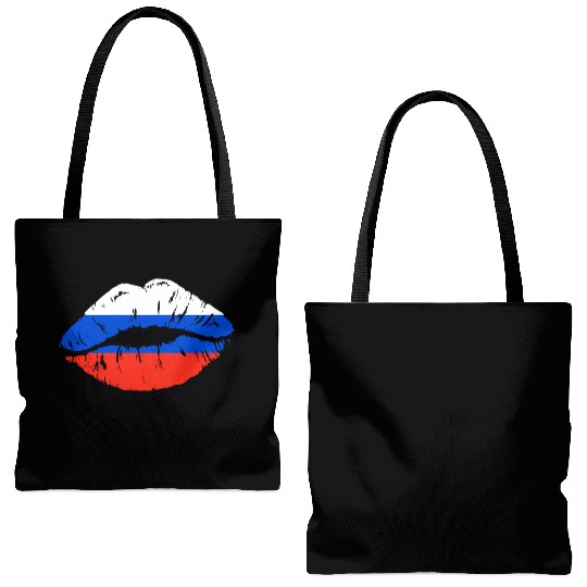Russian Flag Lips For Russians Russia Tote Bags (AOP)