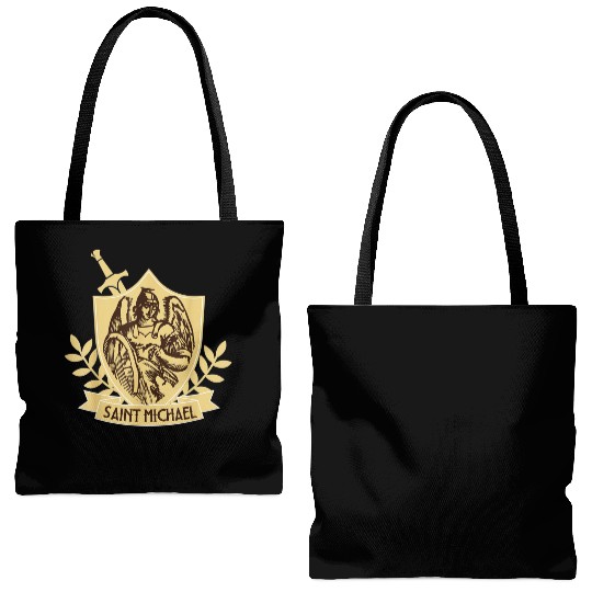 Saint Michael Patron Saint of Police Officers Tote Bags (AOP)