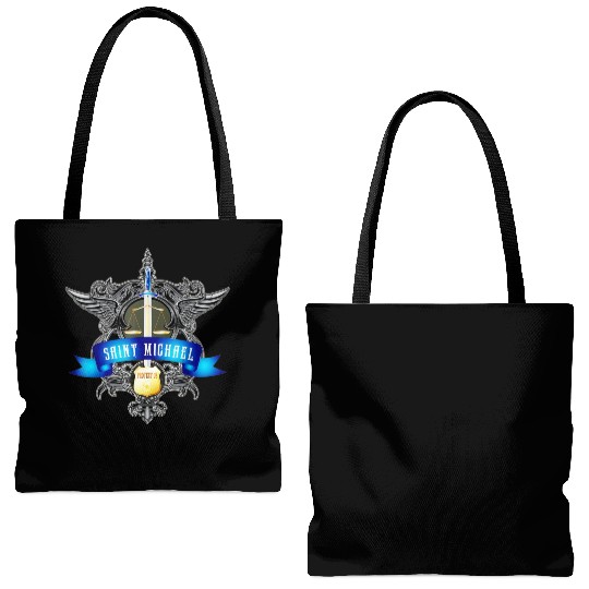 Saint Michael Patron Saint of Police Officers Tote Bags (AOP)