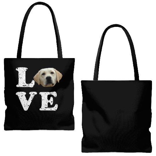 I Love My Yellow Lab Labrador Retriever Dog Tote Bags (AOP)