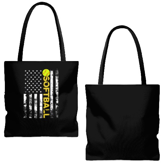 American Flag Softball Team Tote Bags (AOP)