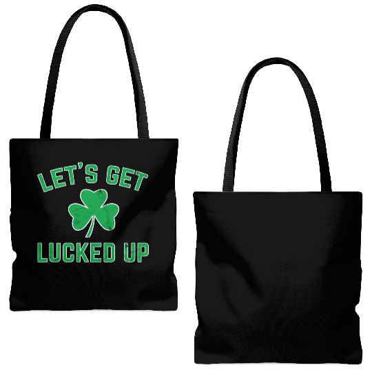 St Patricks Day Drinking Lucked Up Tote Bags (AOP)