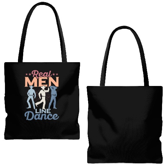 Real Men Line Dance Western Country Music Tote Bags (AOP)