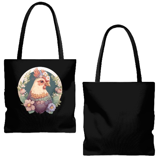 Cottagecore Cute Pet Chicken Farm Animal Tote Bags (AOP)