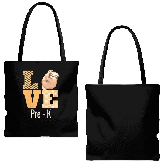 Love Pre-K Sloth Pre-K Teacher Back To School Tote Bags (AOP)
