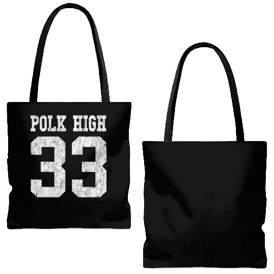 Polk High School Football Jersey 33 Aged Look Tote Bags (AOP)
