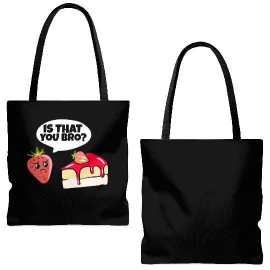 Strawberry Cake Pun Tote Bags (AOP)