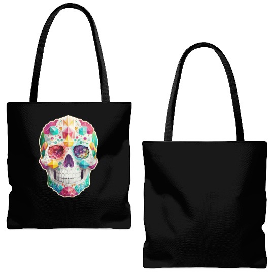 Jeweled Sugar Skull Tote Bags (AOP)