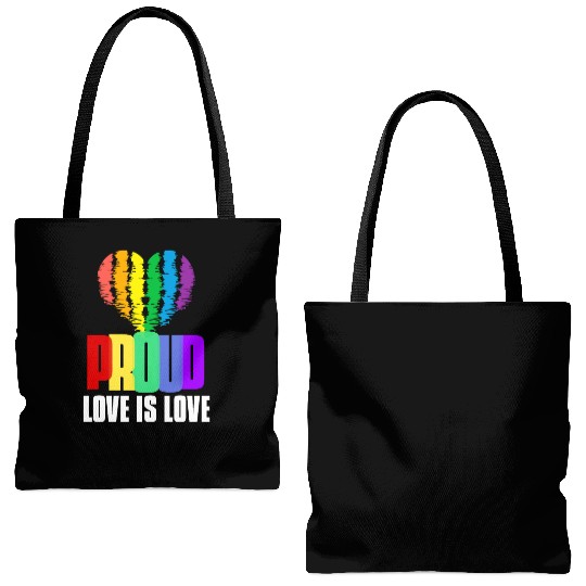 Love is Love Tote Bags (AOP) Equality Human Rights Proud