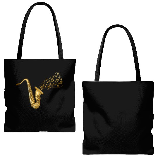 Musical Instrument Jazz Musician Saxophone Tote Bags (AOP)