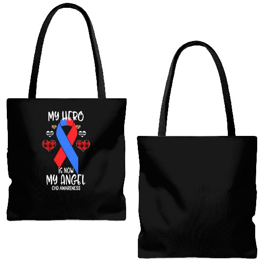 Chd Awareness Remembrance Hero Is Now My Angel Tote Bags (AOP)