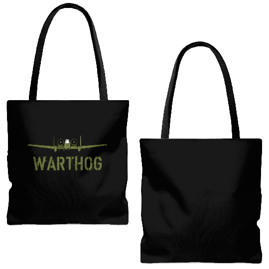 Olive Green A-10 Warthog Art-Usa Military Jets Tote Bags (AOP)