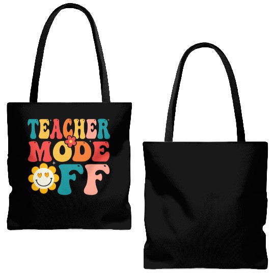 groovy teacher mode off Last Day Of School Summer Tote Bags (AOP)