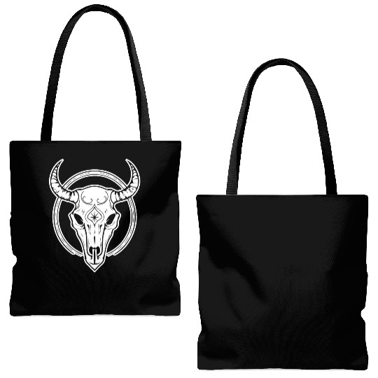 Cow Skull Boho Tote Bags (AOP)