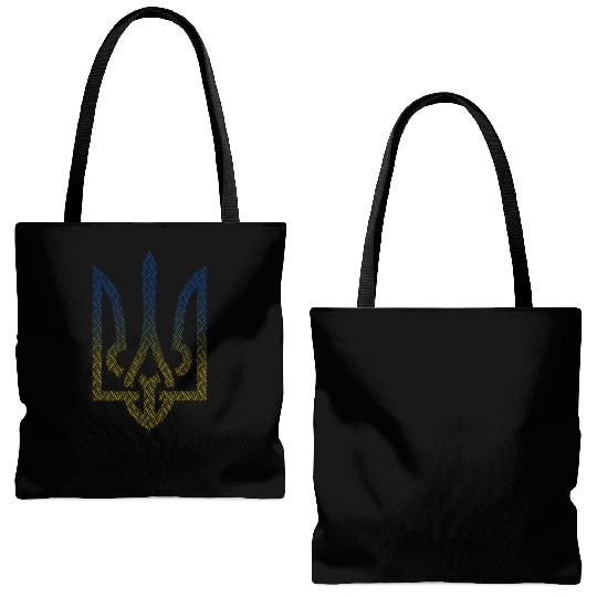 Ukraine Flag And Trident Ukrainian Tote Bags (AOP)