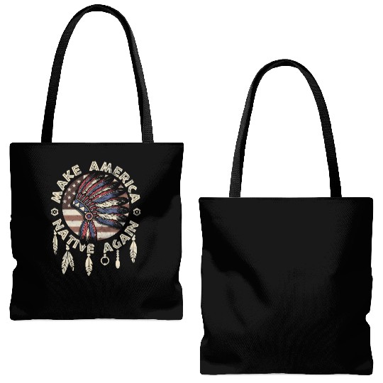 Make America Native Again Indigenous Peoples Day Tote Bags (AOP)