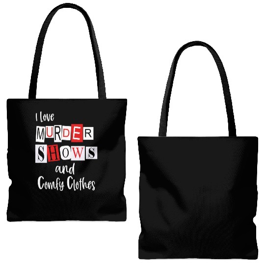 I Love Murder Shows And Comfy Murderino True Crime Tote Bags (AOP)