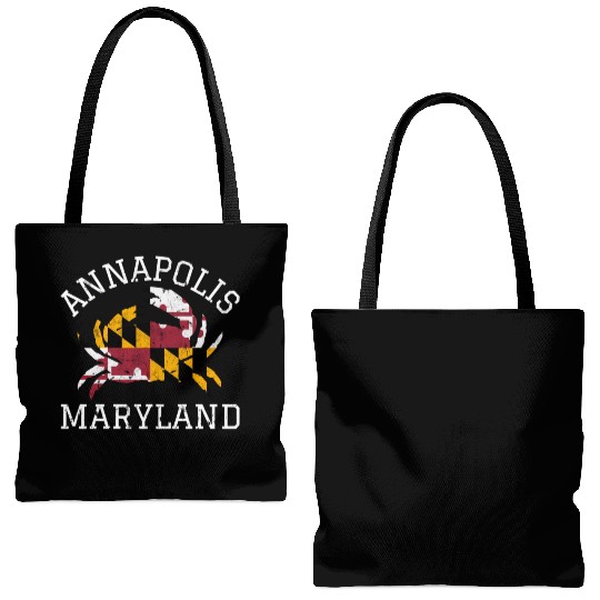 Annapolis Maryland Crab State Flag Home Travel Tote Bags (AOP)