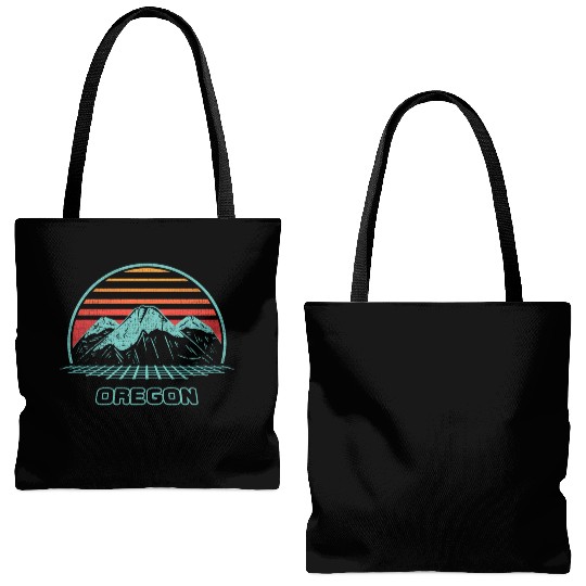 Oregon Mountain Hiking 80S Style Tote Bags (AOP)