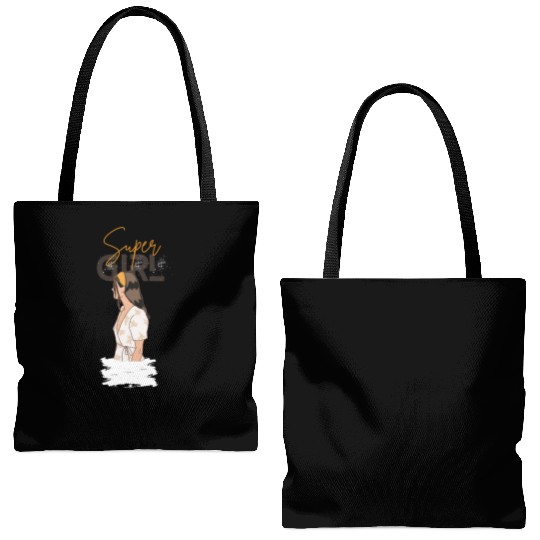 SUPER GIRL Tote Bags (AOP)
