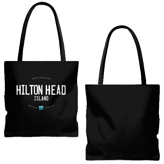 Hilton Head Island South Carolina Beach Waves Tote Bags (AOP)