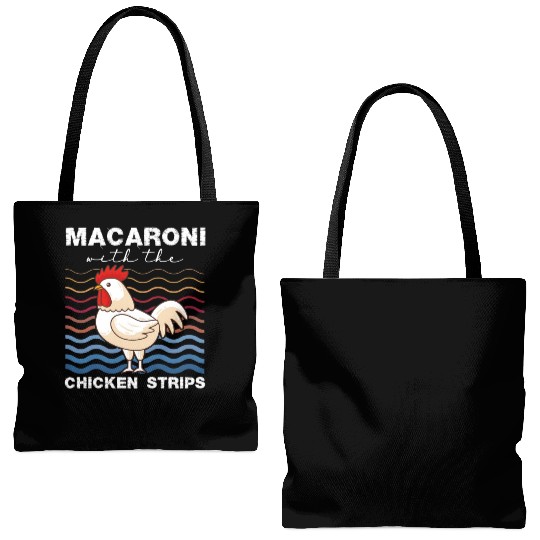 Macaroni With The Chicken Strips Chicken Farmer Tote Bags (AOP)