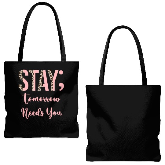 Stay Tomorrow Needs You Semicolon Inrational Tote Bags (AOP)