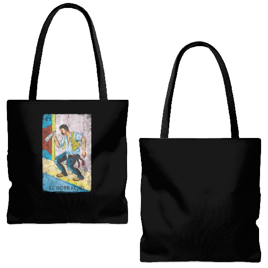 Loteria El Borracho Colorful Tarot Card Tote Bags (AOP)