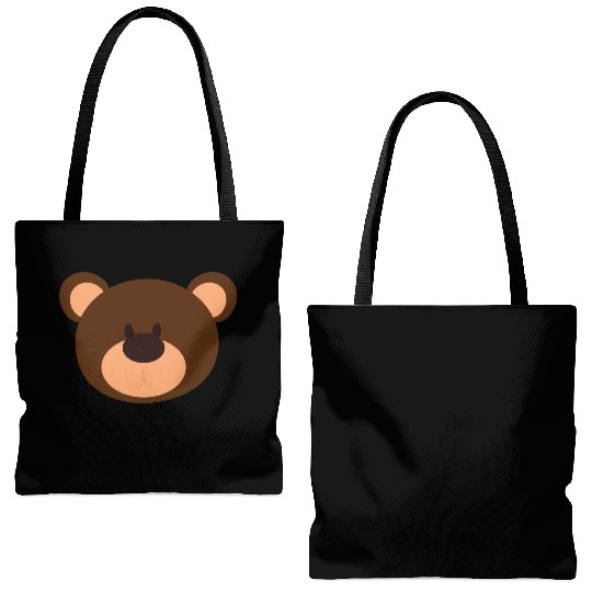 Brown Face Teddy Bear Lover Tote Bags (AOP)