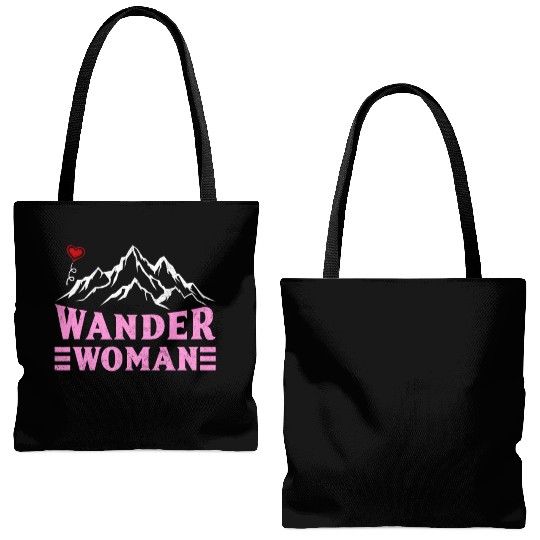 Wanderwoman Mountaineering Hiking Women Tote Bags (AOP)