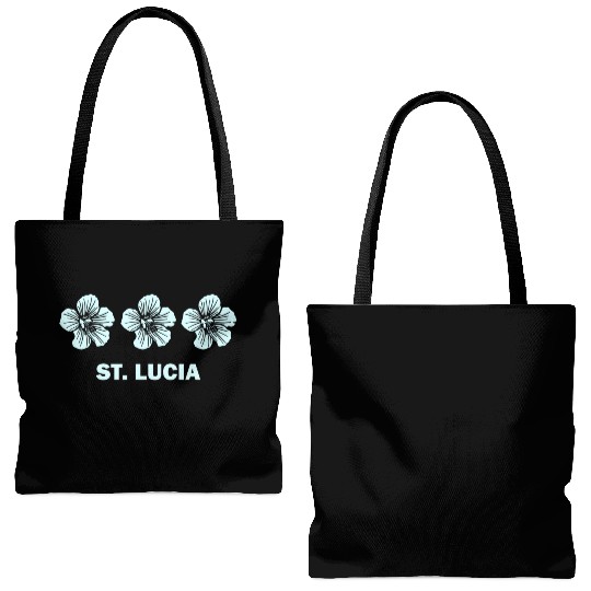St Lucia Tropical Hibiscus Flower Tote Bags (AOP)