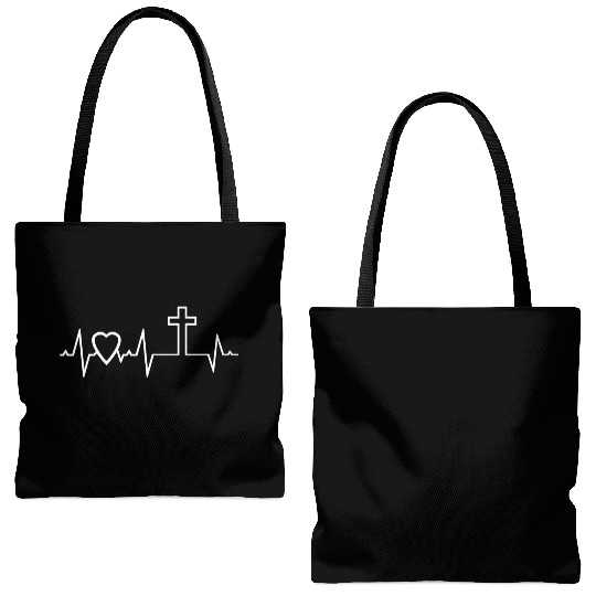 Christian Cross I Love Jesus Easter Resurrection Tote Bags (AOP)