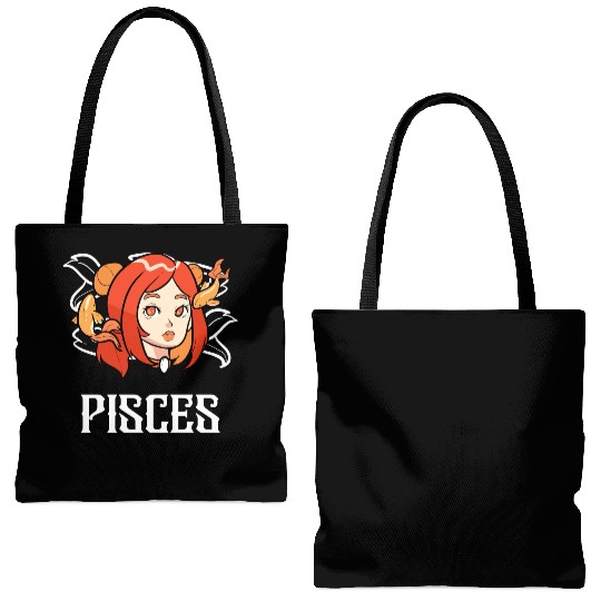 Pisces Horoscope Astrology Tarot Card Star Sign Tote Bags (AOP)