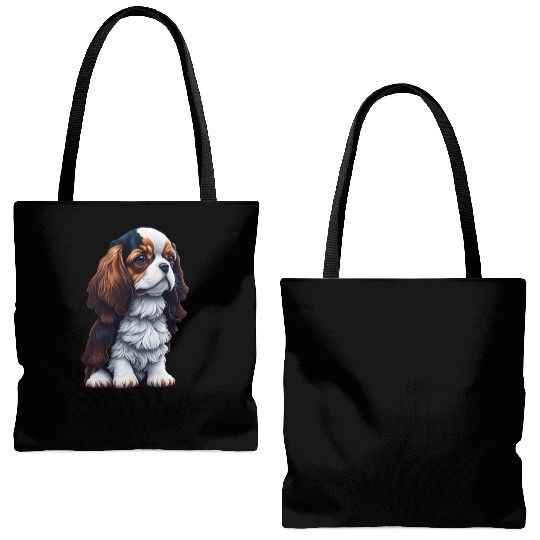 Cavalier King Charles Spaniel Dog Puppet Tote Bags (AOP)