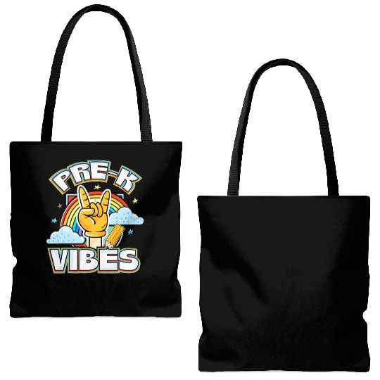 Pre-k Vibes Back To School Get Ready For School Tote Bags (AOP)
