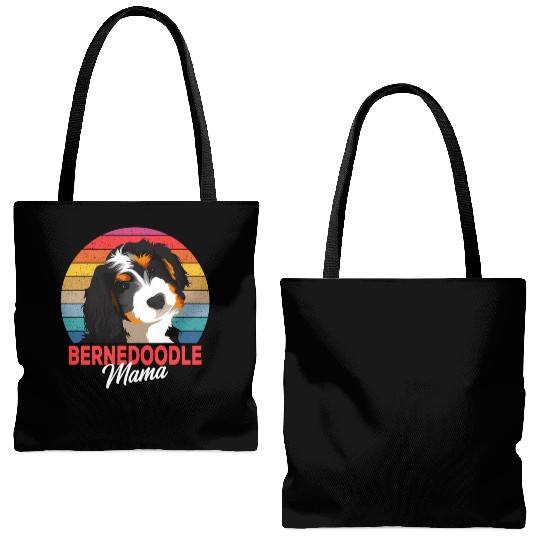 Bernedoodle Mama Dog Mom Owner Tote Bags (AOP)