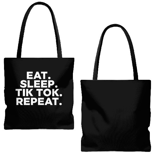 Eat Sleep tiktok Repeat retro vintage colors Tote Bags (AOP)