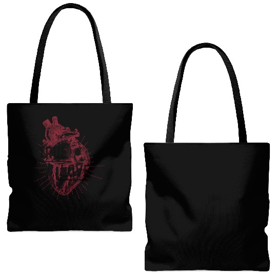 True Love Heart Design Tote Bags (AOP)
