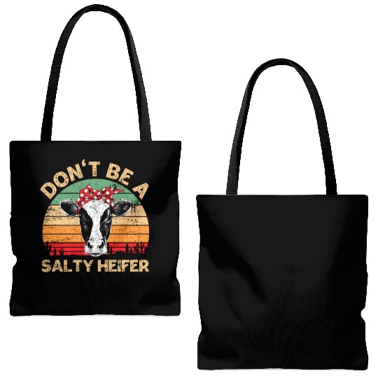 Don'T Be A Salty Heifer Cows Farm Tote Bags (AOP)