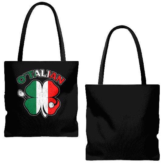 Italian St Patric Day Irish Italian O'Talian Tote Bags (AOP)