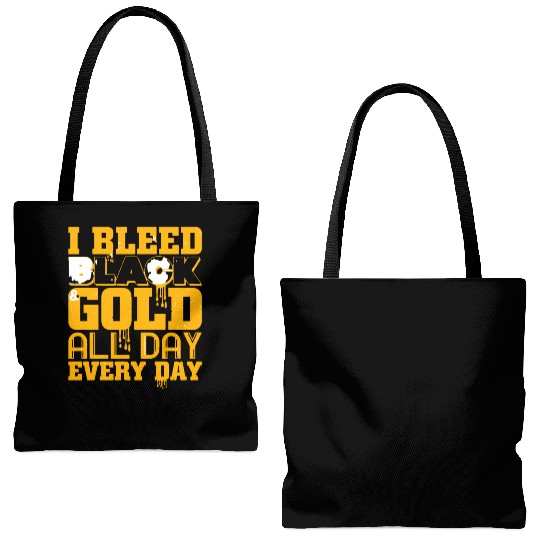 I Bleed Black And Gold Tote Bags (AOP)