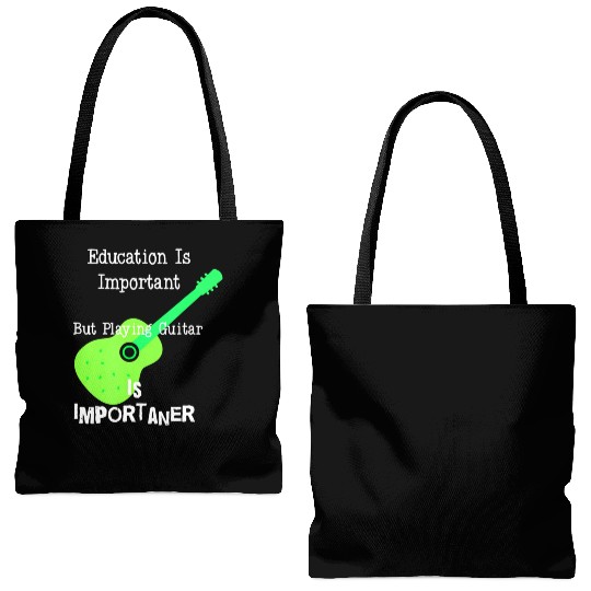 Education Is Important But Playing Guitar is Tote Bags (AOP)