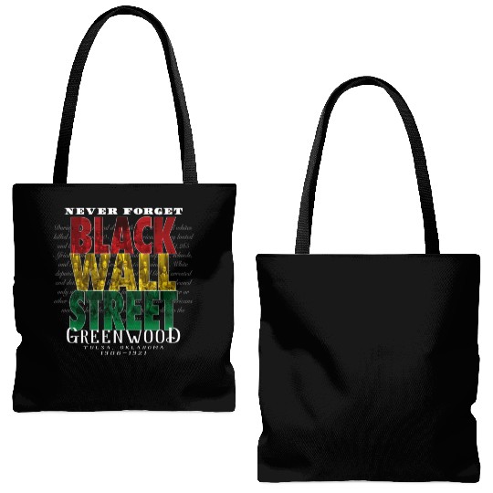 Never Forget Black Wall Street Greenwood Tulsa Tote Bags (AOP)