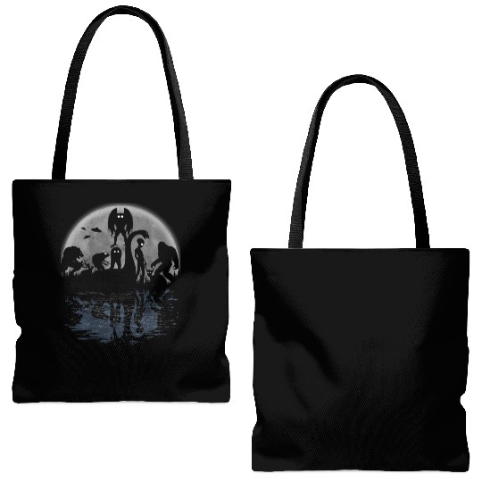 Bigfoot Loch Ness Monster Moth And Aliens Cryptid Tote Bags (AOP)