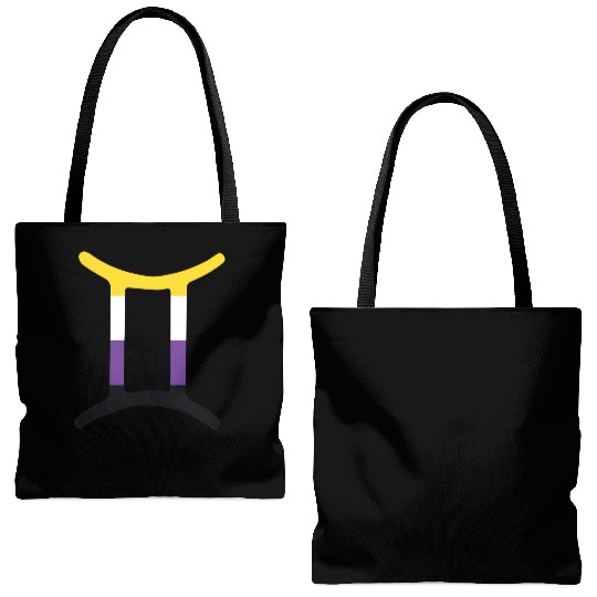 Non Binary Gemini Sign Non Binary Pride Tote Bags (AOP)