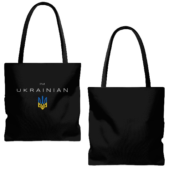 I am Ukrainian - I am from Ukraine Trident Flag Tote Bags (AOP)