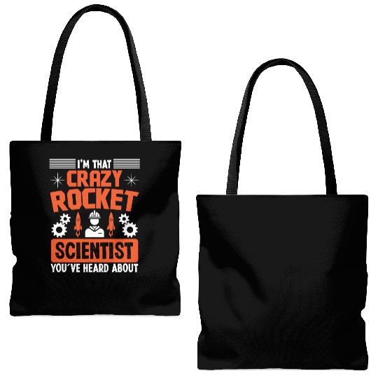 Aerospace engineer crazy rocket scientist rocket Tote Bags (AOP)