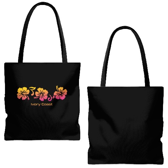 Ivory Coast Africa Cote D'ivoire Hibiscus Tote Bags (AOP)