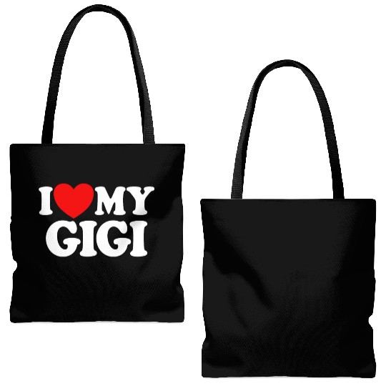 I Love My Gigi Red Heart Grandkids I Love My Gigi Tote Bags (AOP)